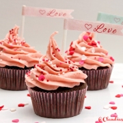 The Ultimate Chocolate Cupcake with Fresh Strawberry Buttercream Frosting