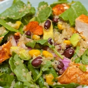 Spicy Kale and Quinoa Salad with Cajun Chicken