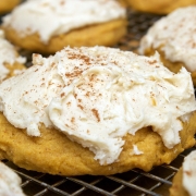 Pumpkin Cookies with Brown Sugar Cinnamon Frosting