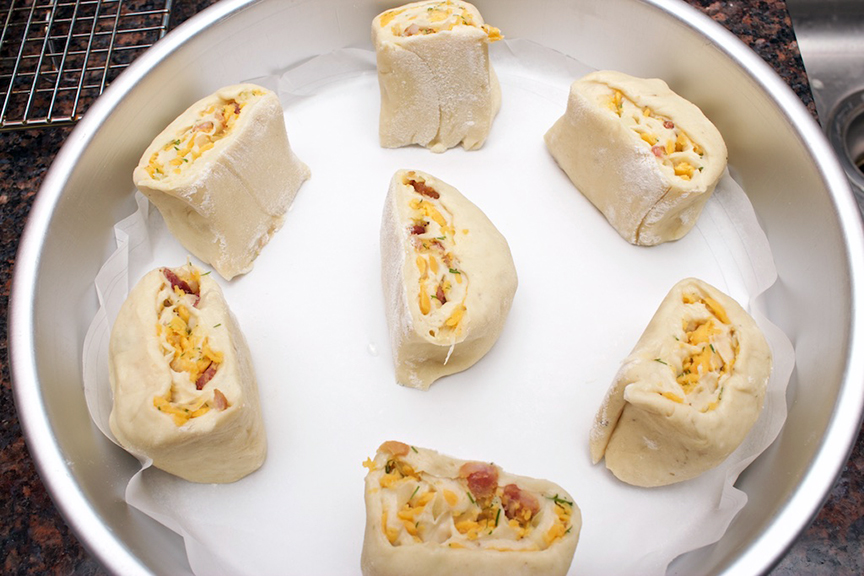 © Claudia's Cookbook - Cheddar Bacon Buns 11