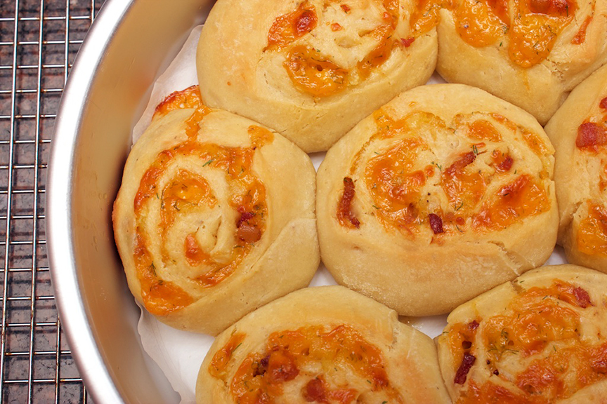 © Claudia's Cookbook - Cheddar Bacon Buns 17