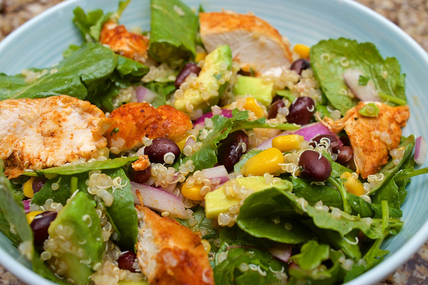 © Claudia's Cookbook - Spicy Kale and Quinoa Salad with Cajun Chicken 11