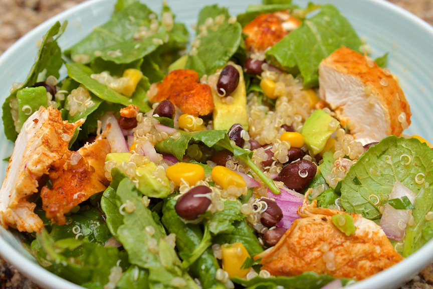 © Claudia's Cookbook - Spicy Kale and Quinoa Salad with Cajun Chicken 9