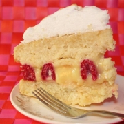 Raspberry Lemon Meringue Cake